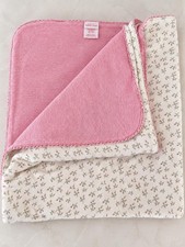 Vintage Amy Coe Pink Rosebud 100% Cotton Baby Blanket Y2K picture