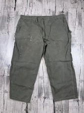 Vintage Carhartt B11 MOS Carpenter Pants 44x28 Moss Green Duck Canvas Workwear picture