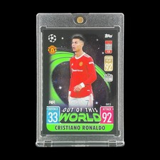 CRISTIANO RONALDO BLACK SILVER SPACE FOIL 2021-22 Topps Match Card - Portugal picture