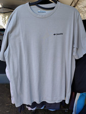 Columbia Men's L Gray Solid Logo Crew Neck Short Sleeve T-Shirt Regular picture