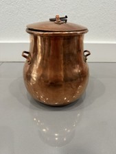 Antique Copper With Handles Pot with Lid B picture