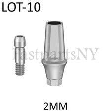 lot x 10 Straight Abutment Hiossen Regular replica with screw 2 mm conical picture