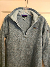 Patagonia Women's Better Sweater 1/4-Zip Fleece Pullover -L.Blue-Medium picture