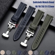 18/19/20/21/22mm Premium Sailcloth Watch Strap Quick Release Deployant Clasp picture