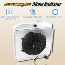 For 1955-1957 Chevy Bel Air Del Ray Nomad 3.8L L6 V8 3Row Radiator Shroud Fan picture