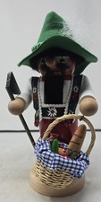 Steinbach Chubby Tyrolean Bavarian Nutcracker SIGNED Karla Steinbach 2002 Basket picture