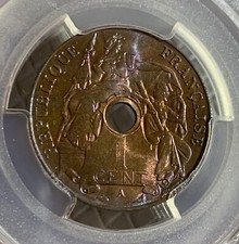 1930 A FRENCH INDO CHINA ONE CENT PCGS MS64RB picture