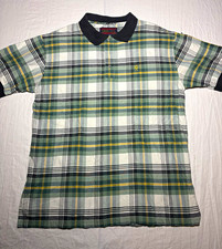Vintage 90s Twenty X Wrangler Green Plaid Polo Shirt Men's Large Cotton Short SL picture