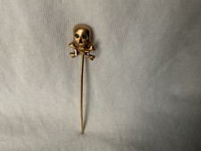 Rare Victorian & Edwardian 1880-1915 10kt Gold Skull Crossbones with #13 picture