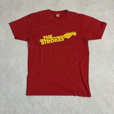 Vintage 2006 The Strokes US Tour T-Shirt Mens M Red Band Tee Y2K Indie Rock Tour picture