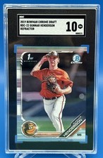 2019 Bowman Chrome Draft #BDC22 GUNNAR HENDERSON RC Refractor SGC 10 GEM Orioles picture