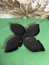 Vintage Iwachu Leaf Shaped Coaster Set Of 4, Cast Iron. 5” X 3” picture