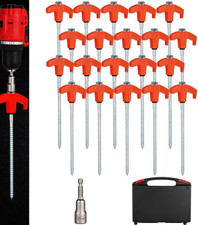 20 Pack Screw in Tent Stakes Heavy Duty,8 ’’ Ground Anchors Screw in,Metal picture