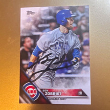 Topps 2016 Ben Zobrist Chicago Cubs #447 Autographed Card Signed picture