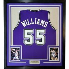 FRAMED Signed JASON WILLIAMS 35x39 Sacramento Purple Jersey PSA COA picture
