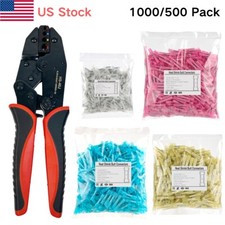 1000Pcs Heat Shrink Butt Wire Connectors Waterproof Seal Terminals Blue 14-16AWG picture