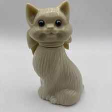 Vintage 1970s Avon Sweet Honesty Beige Blue Eyes Cat Perfume Bottle 1.5oz picture