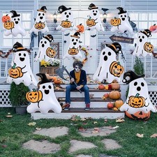 18PCS Halloween Inflatable Ghost Balloons 16in 9in Outdoor Yard Party Decoration picture