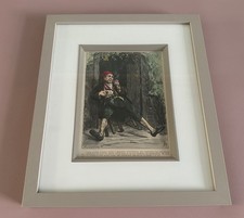 Antique 1870s Genuine Book page Victorian Hand Engraved Illustration Dickens  picture