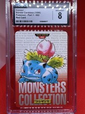1996 BANDAI CARDDASS PART 1 RED CARD #002 IVYSAUR CGC 8 Pokemon TCG Vintage picture