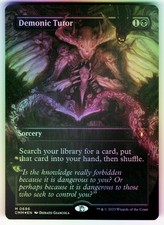 Demonic Tutor (FOIL Borderless) 696 Commander Masters Magic: The Gathering NM picture
