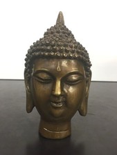 Antique Sino Tibetan Chinese Buddha Bronze Shakyamuni Buddha Head Statue picture