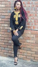 Black Dashiki with Gold Embroidery – DP3801 picture