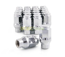 24pc Silver Chrome 12x1.5 Lug Nuts - Cone Seat ET Style for many 6-lug Vehicles picture