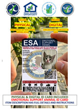 ADA EMOTIONAL SUPPORT ANIMAL ID CARD ESA DUAL-SIDED CUSTOM W/ YOUR INFO picture