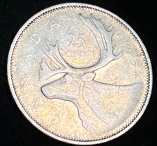 1954 Canada 25 Cents Silver Quarter ~ LOW Mintage ~ Better Date  picture
