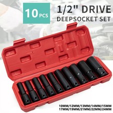 10pcs Metric Deep Impact Socket 1/2