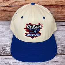 Vintage 1990s DePaul Blue Demons College Snapback Hat Made in USA picture