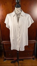 Cato Woman White Short Sleeve Button Up Shirt Size 14/16W picture