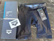 NEW Arena Men's Powerskin Carbon Air2 Jammer Tech Suit Size 30, Black/Black/Gold picture