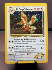 Pokemon TCG Lt. Surge's Fearow 7/132 Gym Heroes Holo Rare VTG WOTC NM- Swirl picture