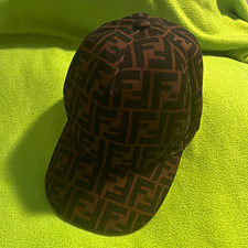 Fendi FF Zucca Monogram Baseball Cap Hat Brown/Black Men's Size TU Made Italy picture