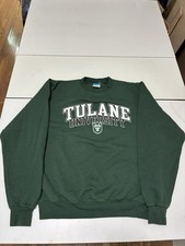Champion Tulane University Sweatshirt Medium Green Fleece College Crewneck Retro picture