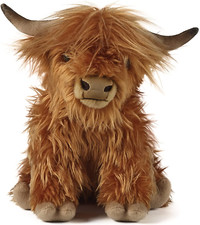 28cm Highland Cow Plush Doll Baby Stuffed Animal Soft Toys Scottish Cow New-USA picture