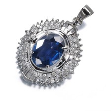 Sapphire 1.65ct Diamond 0.33ct Pendant 900 Platinum picture