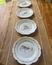 O.R.E.G. Royal Austria Porcelain Fish Plate White Multicolor Scalloped Rim picture