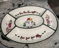 PFALTZGRAFF SNOW VILLAGE LARGE FRUIT, VEGGIE, RELISH PLATTER - RARE picture