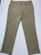Lululemon Pants Mens 34x32 Beige ABC Classic Warpstreme Stretch 5 Pocket LM5583S picture