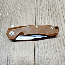 GEO Knife D2 Drop Point Plain Edge Liner Lock G10 Brown Pocketknife Clip picture