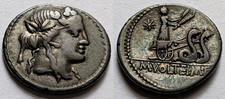 Roman Republic M Volteius Silver Denarius 78 BC Ceres Serpents Crawford 385/3 picture