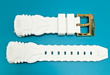 New Technomarine  TM-115361 White Silicone / Yellow Gold Buckle 26mm Watch Band picture