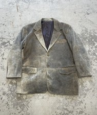 Jose Luis Lambskin Leather Blazer Jacket Made In USA Distressed Rustic Size 46R picture