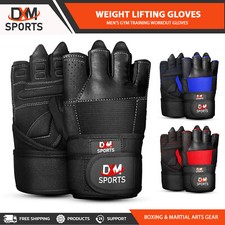 DXM SPORTS Weight Lifting Gym Leather Workout Gloves Men with Wrist Wrap Support picture