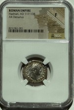 Hadrian, AD 117-138 ROMAN EMPIRE AR Denarius NGC F Brushed picture