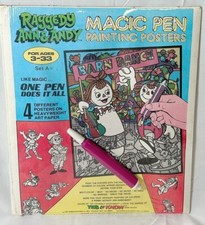 Vintage 1985 Raggedy Ann & Andy Magic Pen Painting Poster Activity Set NEW picture