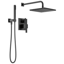 Delta T342701-BL Modern Monitor 14 Series Shower Trim Matte Black Raincan & Hand picture